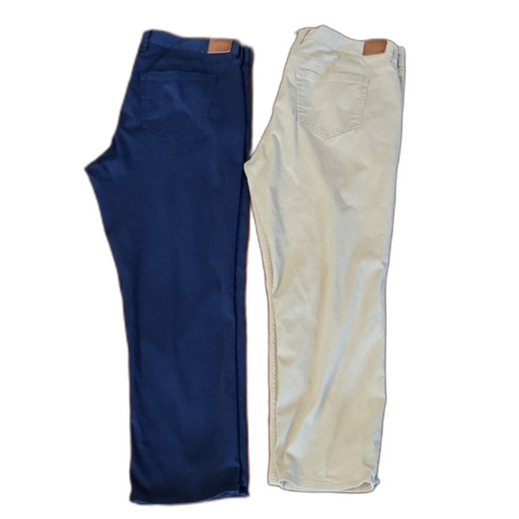 Vineyard Vines 2 PAIRS Men's Leeward Luxe 5-Pocket Pants Khaki/Navy Size 40X30